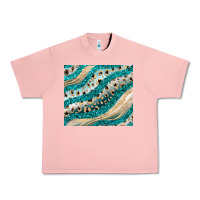 Salmon turquoise glitter Urban Heavy Tee - JahusDesignShop