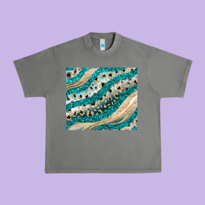 Turquoise Glitter Urban Heavy Tee Designed By Jahusdesignshop