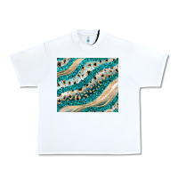 White turquoise glitter Urban Heavy Tee - JahusDesignShop