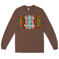 Chestnut teach love inspire brushstroke with  and pen leopard Long Sleeve Tee - Artiststas