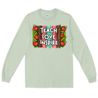 Matcha teach love inspire brushstroke with  and pen leopard Long Sleeve Tee - Artiststas