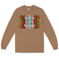 Toasted Coconut teach love inspire brushstroke with  and pen leopard Long Sleeve Tee - Artiststas
