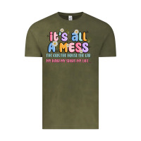 Vintage Olive its all a mess Vintage Tee - JahusDesignShop