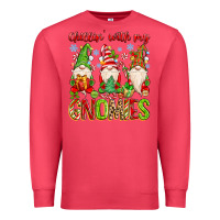 Cardinal chillin with my gnomies Premium Sweatshirt - MaliasSmallBusiness