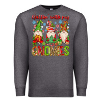 Charcoal Heather chillin with my gnomies Premium Sweatshirt - MaliasSmallBusiness