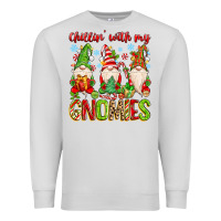 Dove Grey chillin with my gnomies Premium Sweatshirt - MaliasSmallBusiness