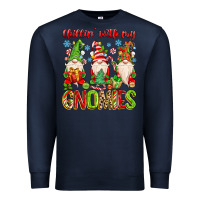 Navy chillin with my gnomies Premium Sweatshirt - MaliasSmallBusiness