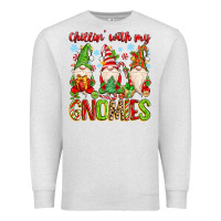 Oatmeal Heather chillin with my gnomies Premium Sweatshirt - MaliasSmallBusiness