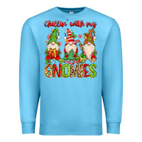 Ocean Blue chillin with my gnomies Premium Sweatshirt - MaliasSmallBusiness