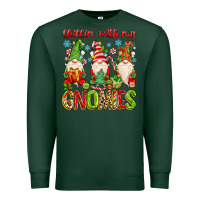 Sports Green chillin with my gnomies Premium Sweatshirt - MaliasSmallBusiness