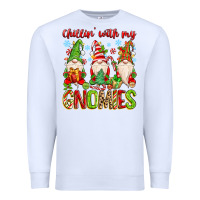 White chillin with my gnomies Premium Sweatshirt - MaliasSmallBusiness
