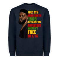 Navy juneteenth 1885 because my ancestors weren't free in 1776 black man Heavyweight Sweatshirt - HRA Design Shop