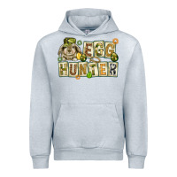 Heather Grey Egg hunter with plate letters Easter Day Urban Hoodie - HowdyJamesFarm