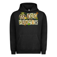 Pigment Black Egg hunter with plate letters Easter Day Urban Hoodie - HowdyJamesFarm