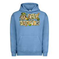 Pigment Pebble Blue Egg hunter with plate letters Easter Day Urban Hoodie - HowdyJamesFarm