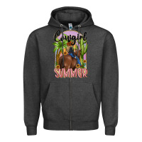 Charcoal Heather cowgirl summer Zipper Hoodie - MaliasSmallBusiness