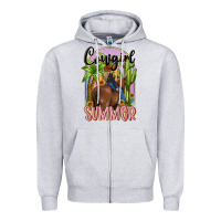 Heather Grey cowgirl summer Zipper Hoodie - MaliasSmallBusiness