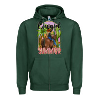 Sports Green cowgirl summer Zipper Hoodie - MaliasSmallBusiness
