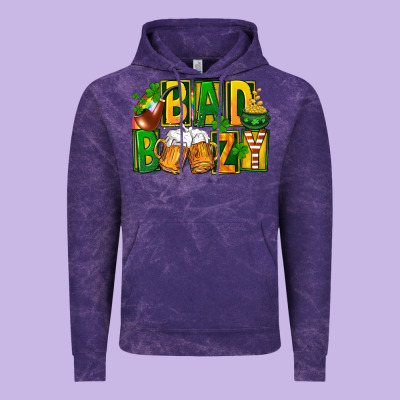 Bad Boozy St Patricks Vintage Hoodie Designed By Fadigitalartstudio