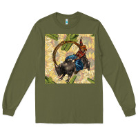 Army Green rodeo seamless pattern Long Sleeve Tee - BundleAndBundleShop