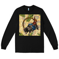 Black rodeo seamless pattern Long Sleeve Tee - BundleAndBundleShop