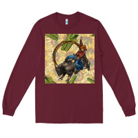 Burgundy rodeo seamless pattern Long Sleeve Tee - BundleAndBundleShop