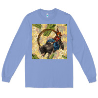 Colony Blue rodeo seamless pattern Long Sleeve Tee - BundleAndBundleShop
