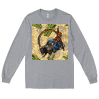 Heather Grey rodeo seamless pattern Long Sleeve Tee - BundleAndBundleShop