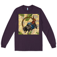 Plum rodeo seamless pattern Long Sleeve Tee - BundleAndBundleShop