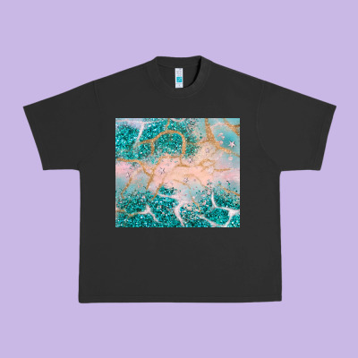 Turquoise Glitter Urban Heavy Tee Designed By Jahusdesignshop
