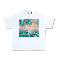 White turquoise glitter Urban Heavy Tee - JahusDesignShop