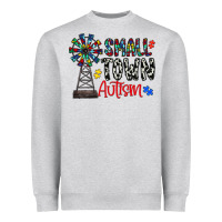 Heather Grey small town autism Heavyweight Sweatshirt - CowhideDigitalArt