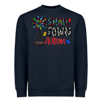 Navy small town autism Heavyweight Sweatshirt - CowhideDigitalArt