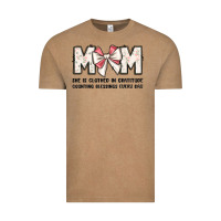 Vintage Coffee mom she is clothed in gratitude counting blessings Vintage Tee - JahusDesignShop