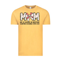 Vintage Mustard mom she is clothed in gratitude counting blessings Vintage Tee - JahusDesignShop