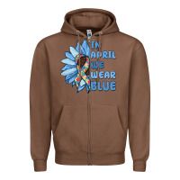 Chestnut in april we wear blue Zipper Hoodie - MaliasSmallBusiness