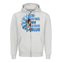 Dove Grey in april we wear blue Zipper Hoodie - MaliasSmallBusiness