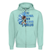 Seafoam in april we wear blue Zipper Hoodie - MaliasSmallBusiness