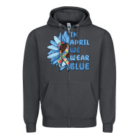 Smoke in april we wear blue Zipper Hoodie - MaliasSmallBusiness