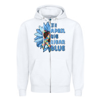 White in april we wear blue Zipper Hoodie - MaliasSmallBusiness