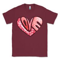 Burgundy heart shaped love valentine's day Classic Tee - LillyAllenDesigns