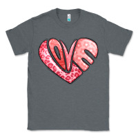 Charcoal Heather heart shaped love valentine's day Classic Tee - LillyAllenDesigns