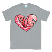 Heather Grey heart shaped love valentine's day Classic Tee - LillyAllenDesigns