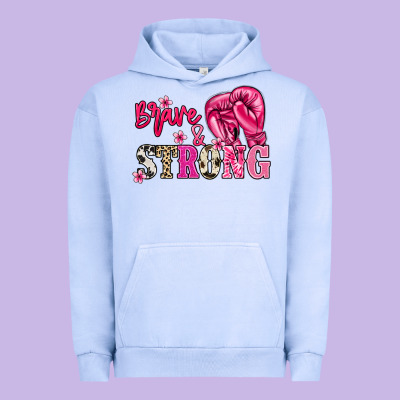 Brave And Strong Cancer Awareness Urban Hoodie Designed By Howdyjamesfarm