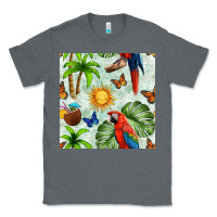 Charcoal Heather parrot in the sun seamless pattern Classic Tee - BundleAndBundleShop
