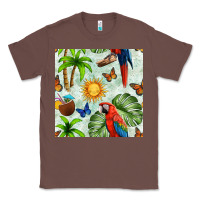 Chestnut parrot in the sun seamless pattern Classic Tee - BundleAndBundleShop