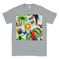 Heather Grey parrot in the sun seamless pattern Classic Tee - BundleAndBundleShop