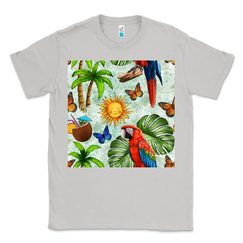 Parrot In The Sun Seamless Pattern Classic Tee by BundleAndBundleShop | Teevron