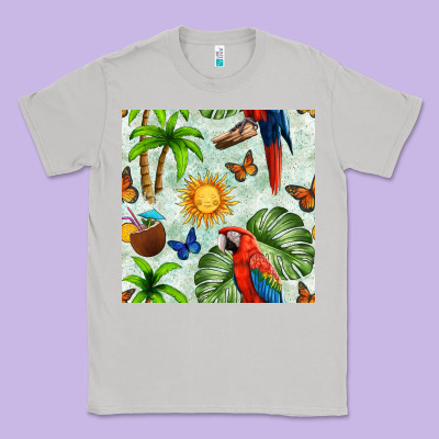 Parrot In The Sun Seamless Pattern Classic Tee Designed By Bundleandbundleshop