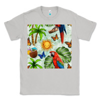Moon Dust parrot in the sun seamless pattern Classic Tee - BundleAndBundleShop